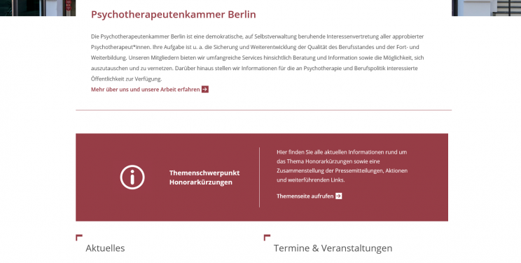 Kammer-Website Startseite